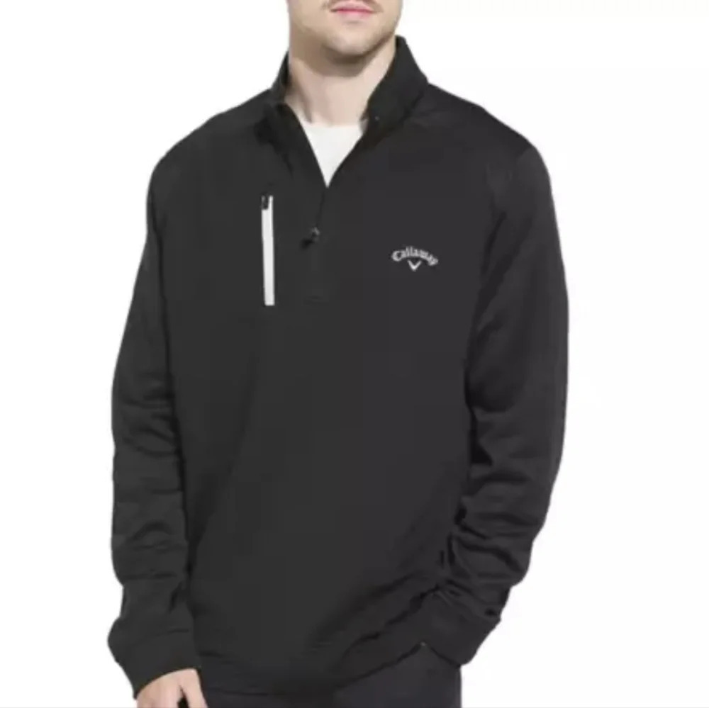 NWT Callaway Men's Textured Stripe 1/4 Zip Golf Pullover Sweatshirt M